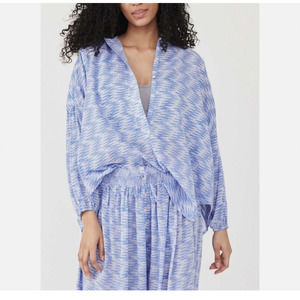 Free People Intimately Oversized Blooms for You Sleep Shirt iSky Blue Medium M